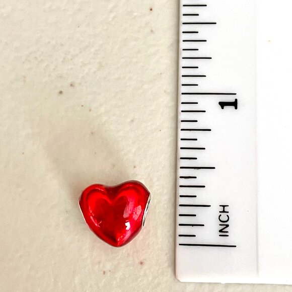 Red Enamel Heart Bracelet Charm - Picture 3 of 3